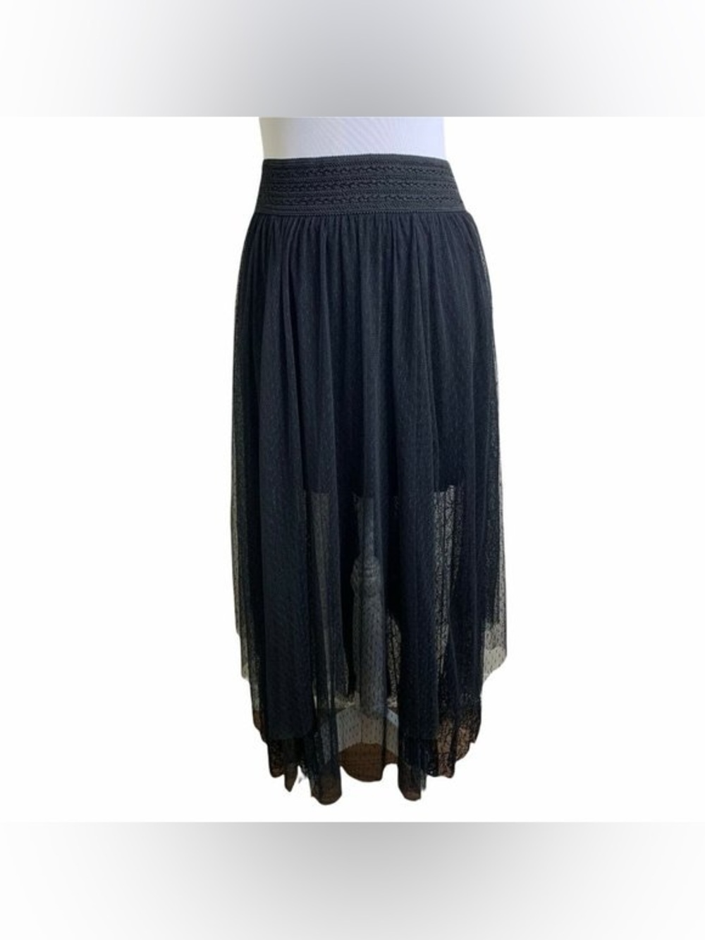 Free People black lace midi /maxi skirt - Picture 8 of 8